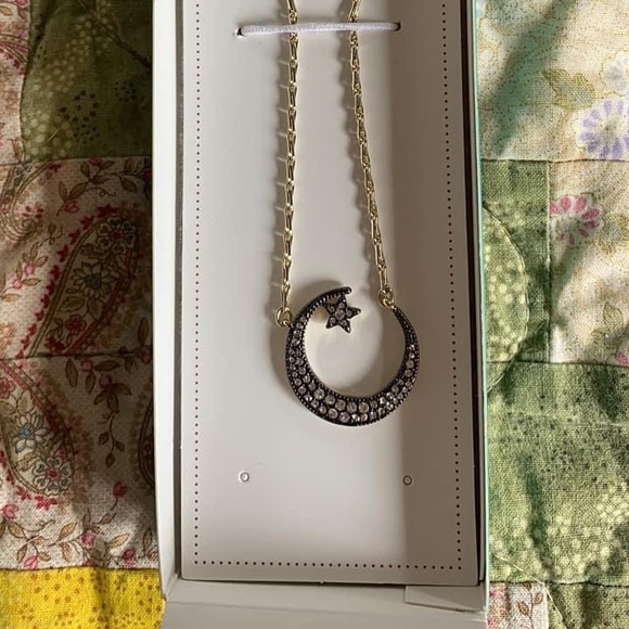 Stella & Dot Pavè Stone Crescent Necklace 🌙 - Picture 2 of 2